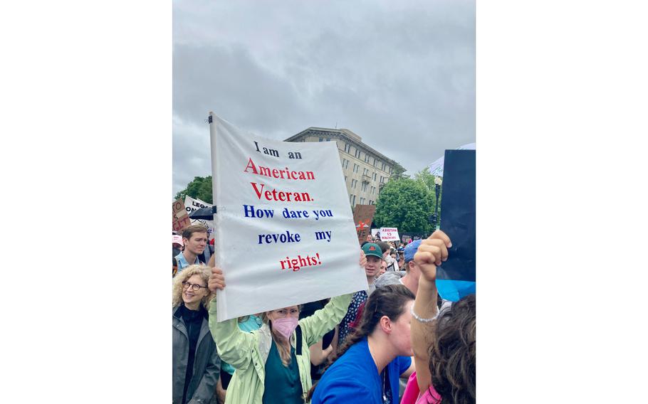 Protesters gather in support of abortion access on May 14, 2022, during a march outside the Supreme Court building in Washington, D.C. 