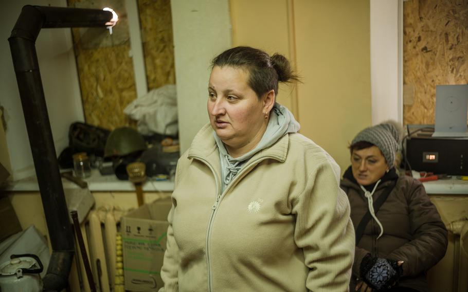 Natalya Kamenetska, 36, at a community center in Oleksandrivka. 