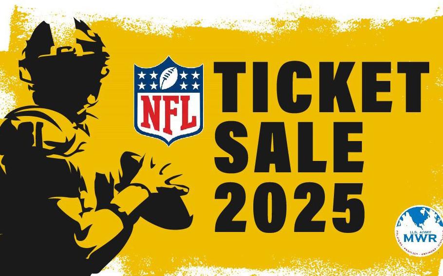A logo with a football player says “Ticket Sale 2025.”