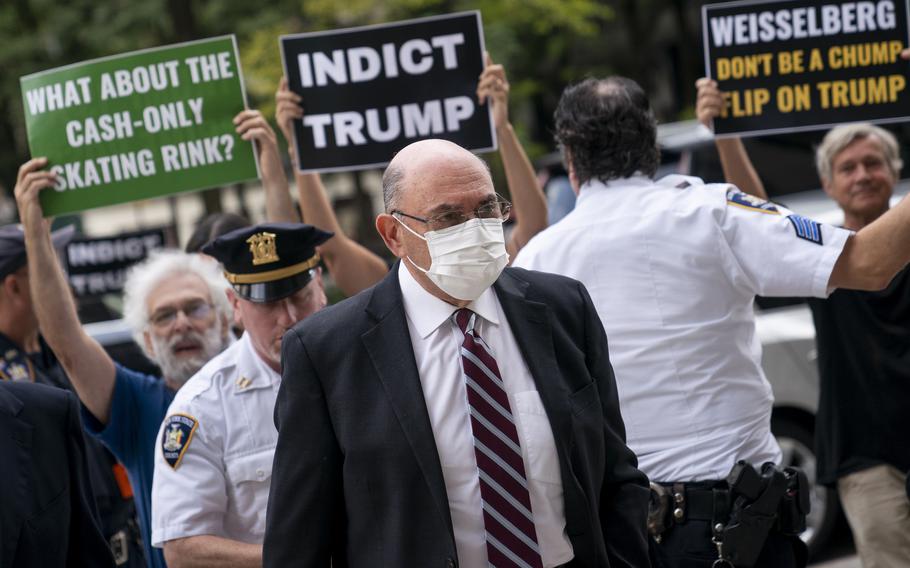 The Trump Organization’s former Chief Financial Officer Allen Weisselberg arrives at court, Friday, Aug. 12, 2022, in New York. 