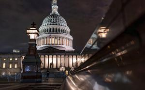 The Capitol is seen late Tuesday night, Sept. 26, 2023, in Washington, as lawmakers work to advance appropriations bills on the House floor. The Republican-controlled House and the Democrat-controlled Senate are starkly divided over very different paths to preventing a federal shutdown. (AP Photo/J. Scott Applewhite)