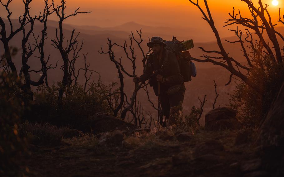 Josh Murphy’s trek of the Pacific Crest Trail took him through the San Jacinto mountains in southern California in April 2022. Murphy was sent home from boot camp after the Army determined that he wasn’t medically fit to serve. 