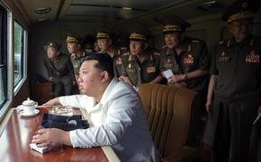 North Korean leader Kim Jong Un observes a weapons test in this image released by the Korean Central News Agency on Aug. 27, 2024. 