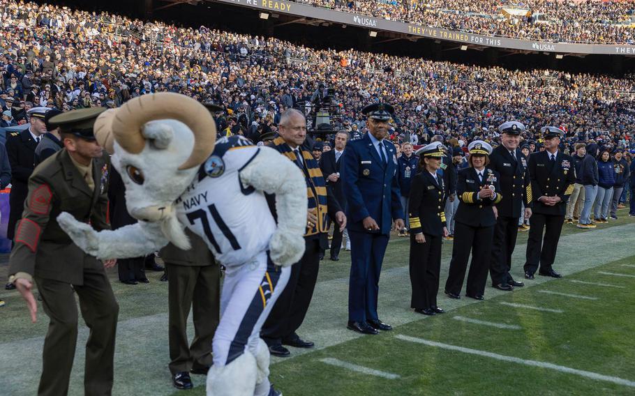 Navy’s mascot Bill the Goat.