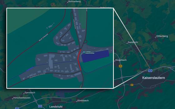 A map shows the location of a closed road.