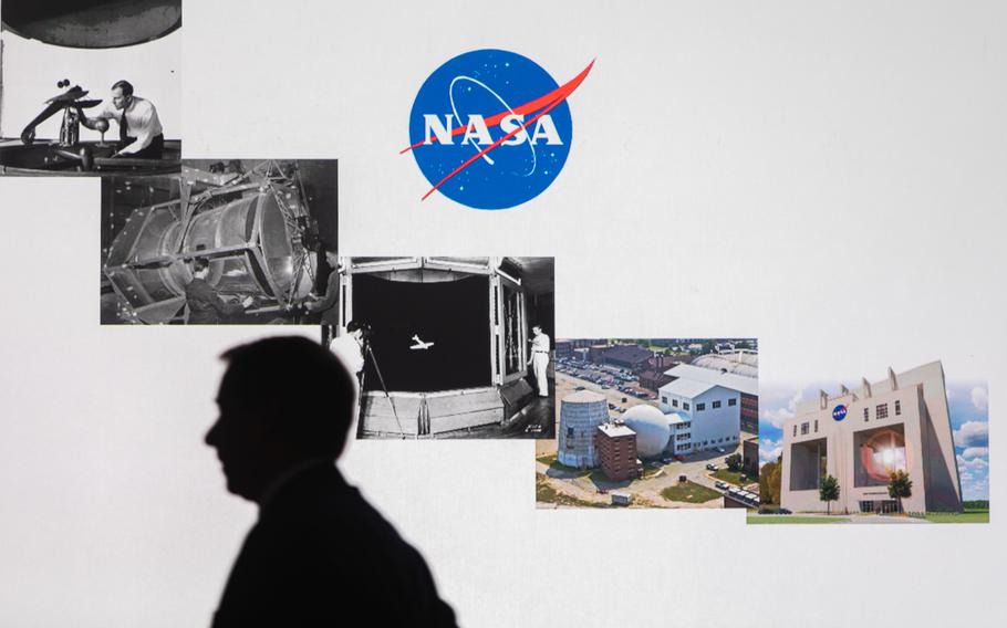 NASA Langley’s chief engineer for intelligent flight systems, Charles “Mike” Fremaux, gives a talk about NASA Langley’s newest wind tunnel, currently under construction, at the Virginia Air and Space Center in Hampton, Va., on July 11, 2023. 