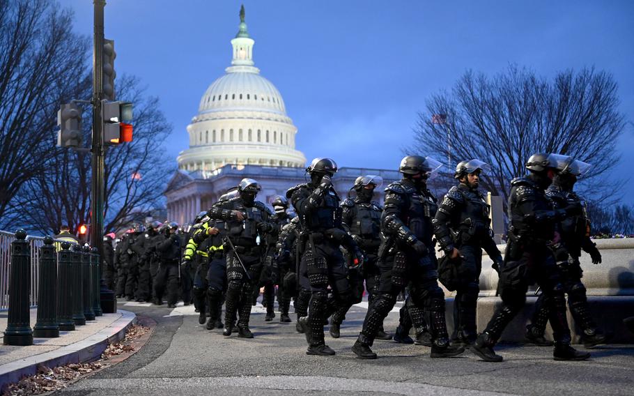 Police outside the U.S. Capitol on Jan. 6, 2021. 
