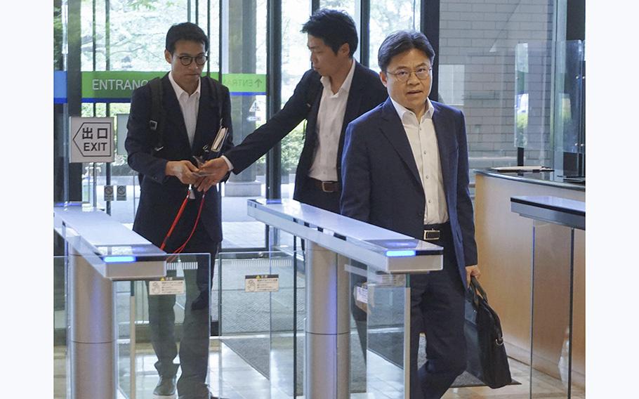 Yoo Guk-hee, Chairperson of South Korea’s Nuclear Safety and Security Committee arrives at the foreign ministry in Tokyo, Japan, on Monday, May 22, 2023. 