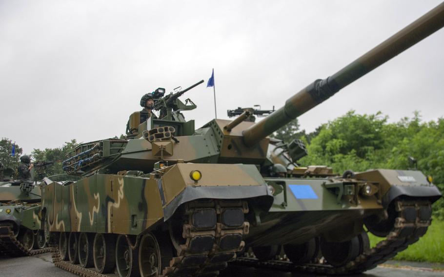 South Korean troops practice their street-fighting skills about eight miles from the Demilitarized Zone, Wednesday, Aug. 23, 2023.