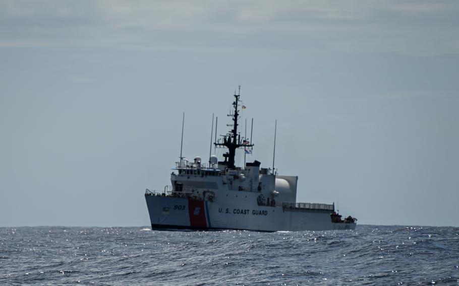 U.S. Coast Guard Cutter Harriet and crew conduct an inaugural patrol for Operation Blue Pacific, which encompasses supporting efforts to combat illegal, unreported and unregulated fishing in Oceania, Feb. 16, 2024. 