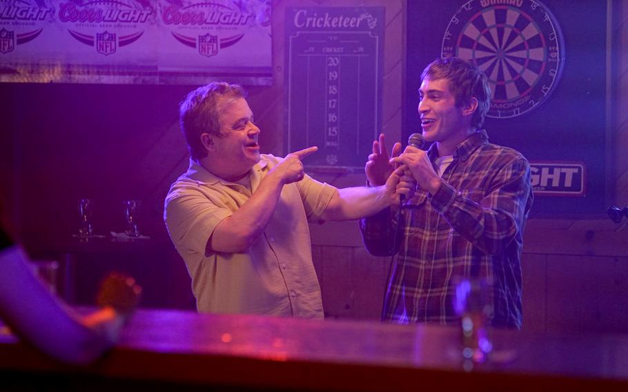 Patton Oswalt, left, plays the father in “I Love My Dad.”