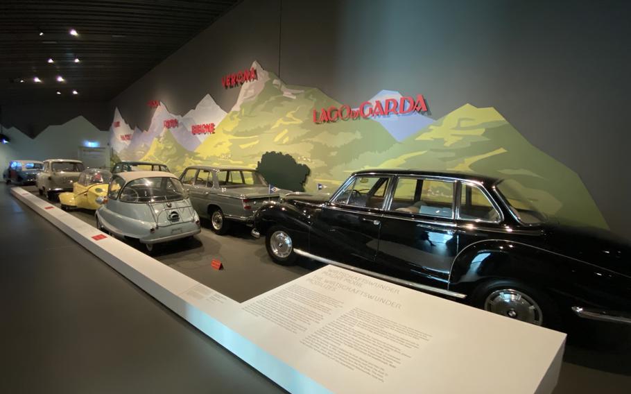 Bavarian and other German-made cars on display at the House of Bavarian History in Regensburg, Oct. 26, 2022.