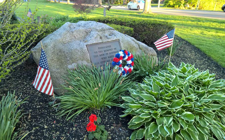 The World War II memorial at the Scituate Historical Society in Scituate, Mass.
