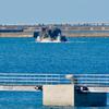 The Japan Maritime Self-Defense Force blows up 315 World War II-era artillery shells, bullets and grenades offshore from Naha Port’s Shinko Wharf on Okinawa, Wednesday, Jan. 26, 2022. 