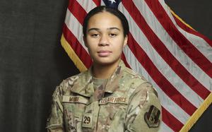 This undated photo provided by the U.S. Air Force Academy shows cadet candidate Ava Moore in uniform.
