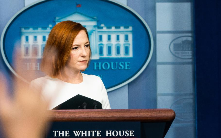 White House Press Secretary Jen Psaki answers questions during the daily press briefing in the James Brady Room at the White House on December 6, 2021. 