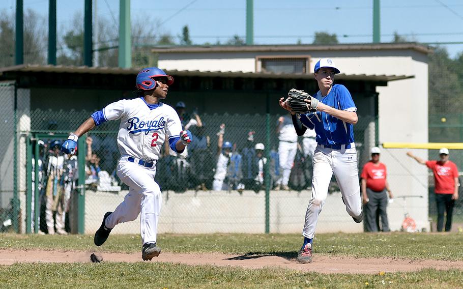 Gunner Blackman throws to first.