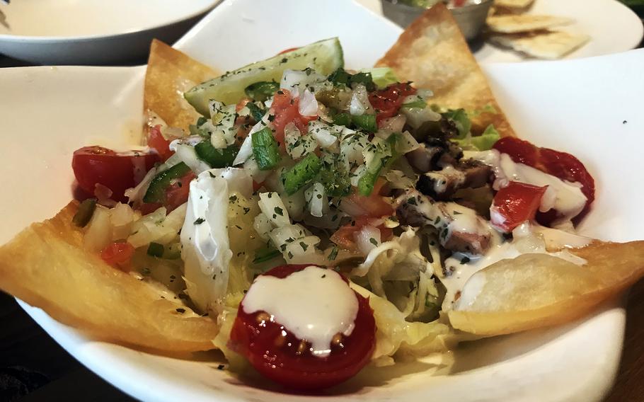The Mexican salad at Panama Genjin Awase in Okinawa city is a crowd pleaser.