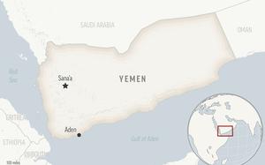 This is a locator map for Yemen with its capital, Sanaa. The United States and Britain struck 36 Houthi targets in Yemen on Saturday, Feb. 3, 2024, in a second wave of assaults meant to further disable Iran-backed groups that have relentlessly attacked American and international interests in the wake of the Israel-Hamas war. (AP Photo)