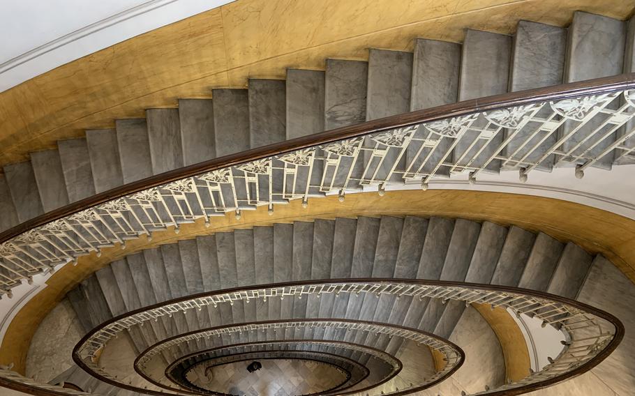 Palazzo Mannajuolo in the fashionable Chiaia district was opened in 1911 and among Naples' best representations of Italian art nouveau architecture. While the building is closed to the public, visitors still can come in to see the elliptical staircase.