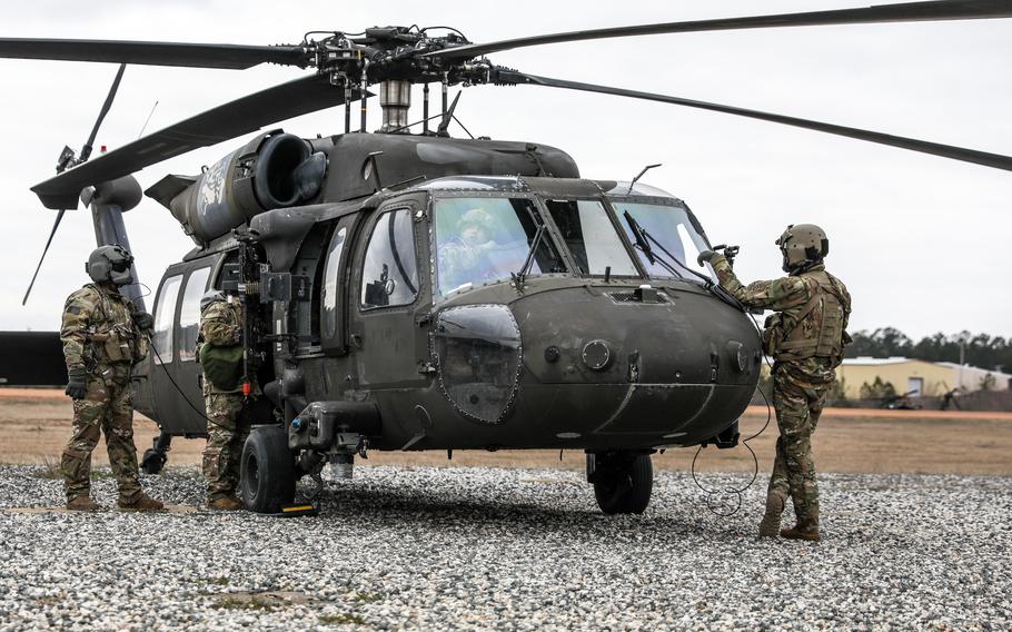 The Combat Aviation Brigade of the 82nd Airborne Division at the Joint Readiness Training Center at Fort Johnson, formally Fort Polk, La., in February 2021. 