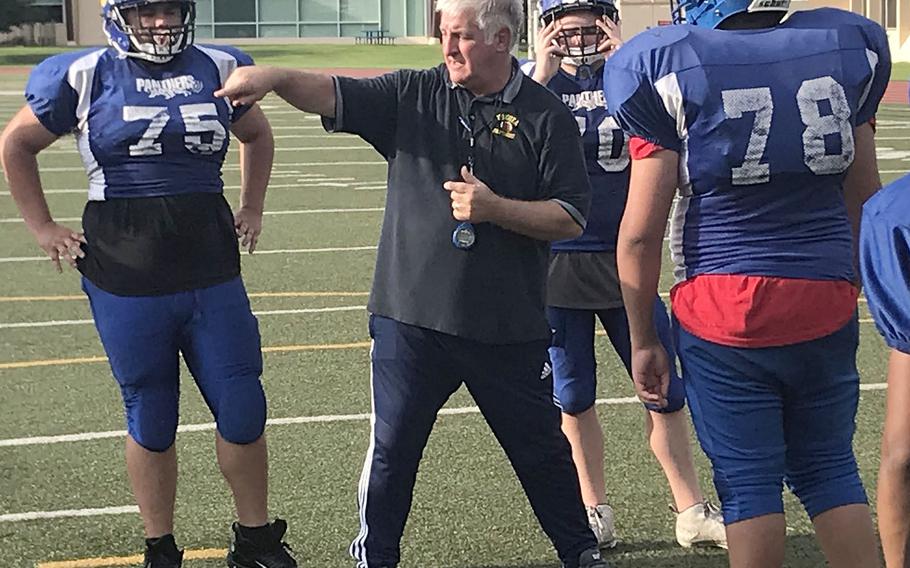 Tim Pujol is in his 22nd year as coach of Yokota Panthers football.