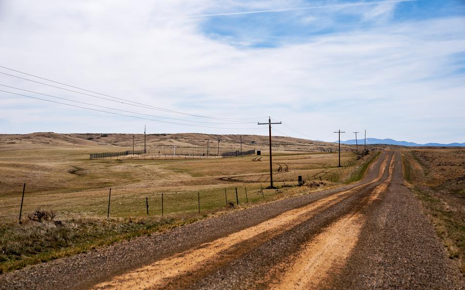 Minuteman III launch Facility E5 is located in the middle of Ed Butcher’s Ranch in Fergus County, Mon. The launch facility is enclosed by a gate and monitored by surveillance cameras on privately owned farm land. 