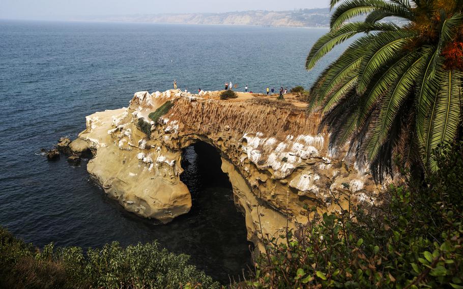 Kayakers explore the cliffs and caves in the La Jolla Underwater Park in La Jolla, California, Sunday, Sept. 13, 2020. 