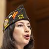 Kristina Keenan, director of National Legislative Service at the Veterans of Foreign Wars, testifies Tuesday, July 15, 2025, in Washington during a meeting of the House VeteransÕ Affairs Subcommittee on Health. The hearing explored VA community care. (Eric Kayne/Stars and Stripes)