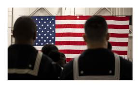 Sailors at Naval Station Norfolk in Norfolk, Virginia on Feb. 3, 2023.