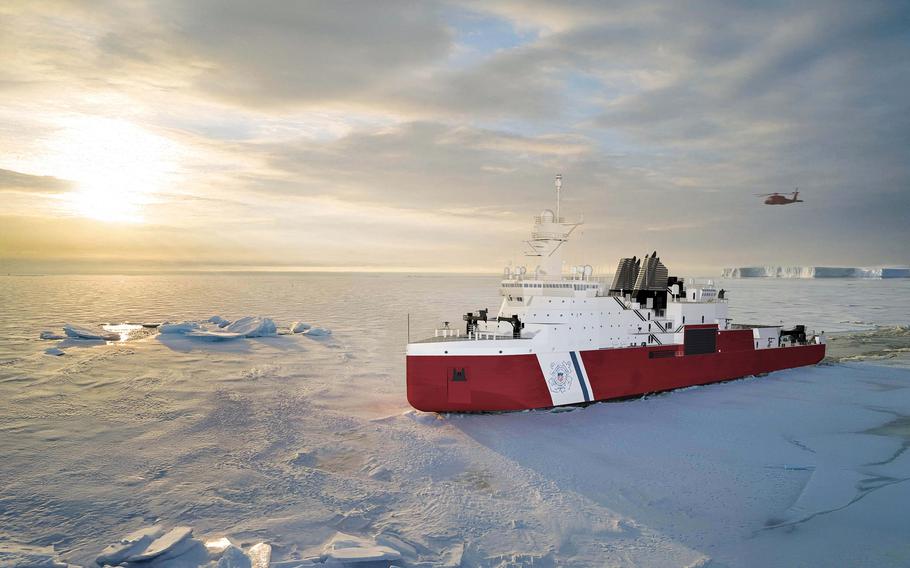 A heavy icebreaker is shown.