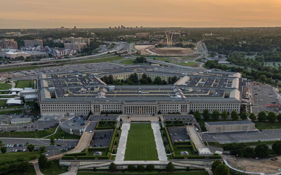 An aerial view of the Pentagon