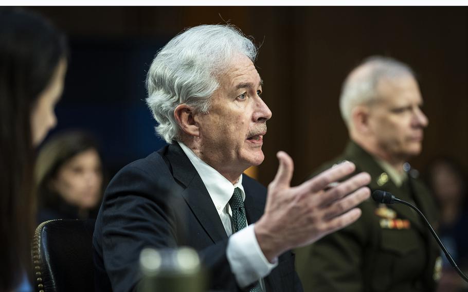 CIA Director William Burns addresses a Senate panel.