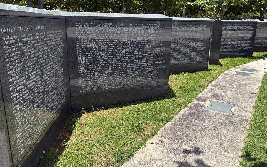 The cornerstone of the peace memorial.