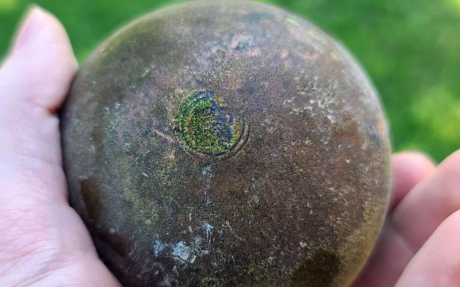 This object recovered recently by a snorkeling U.S. airman in northeast Japan turned out to be a World War II-era Japanese grenade.