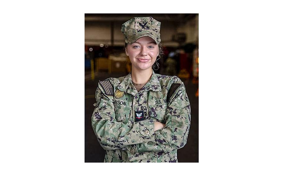 Petty Officer 3rd Class Emily Grayson.