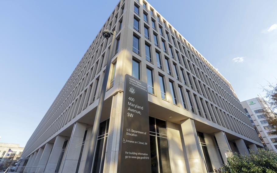 The U.S. Department of Education building is seen in Washington.