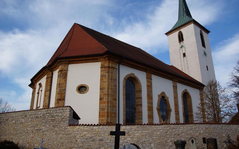 St. Aegidius Church in Vilseck, Germany traces its lineage to the early 12th century.  An American driver in the city, which includes a large US Army base, followed his car's GPS around a construction zone on October 27, 2022, and got stuck on the steps of the church.          