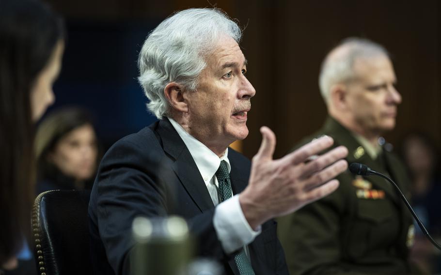 CIA Director William Burns addresses a Senate panel in March.