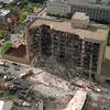 FILE - This April 19, 1995 file photo shows the north side of the Alfred Murrah Federal Building in Oklahoma City, after it was destroyed by a domestic terrorist's bomb killing 168 people. (AP Photo/File)