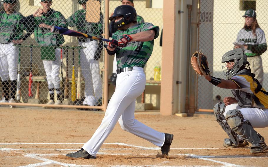 Lukas Gaines hits.