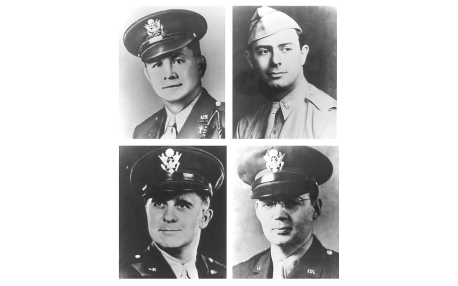 Top, from left, George L. Fox and Alexander D. Goode. Bottom, from left, Clark V. Poling and John P. Washington.