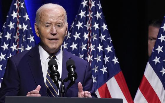 President Joe Biden speaks at the National Museum of African American History and Culture in Washington, Friday, May 17, 2024. (AP Photo/Susan Walsh)