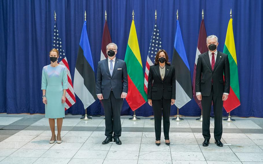 Vice President Kamala Harris met with leaders of the Baltic states during the 2022 Munich Security Conference (MSC).