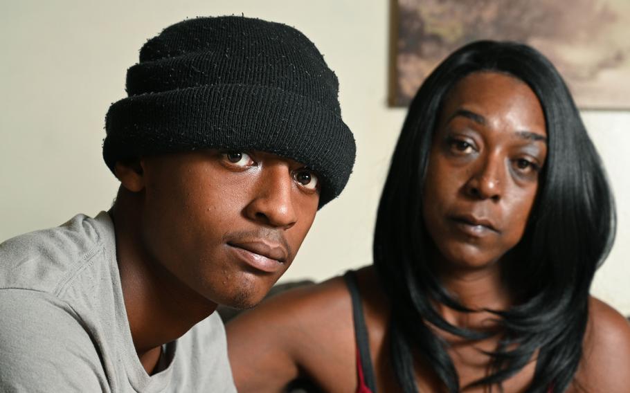 Brinsina Copeland and her son Devonte Wright, 17, were surprised by the violence and disorder experienced at the Youth Challenge Academy boot camp on Fort Gordon in October. The camp was shut down in the first week after a massive brawl involving 70 cadets. Copeland said her son was injured in the melee and has had nightmares since returning home.  ( / Hyosub.Shin@ajc.com)