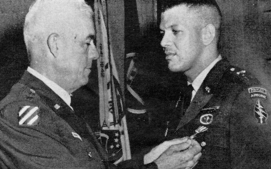 Then-Capt. Paris Davis is awarded a Silver Star on Dec. 15, 1965. Davis received the award for his actions during a battle in Bong Son, Republic of Vietnam, June 17-18, 1965.
