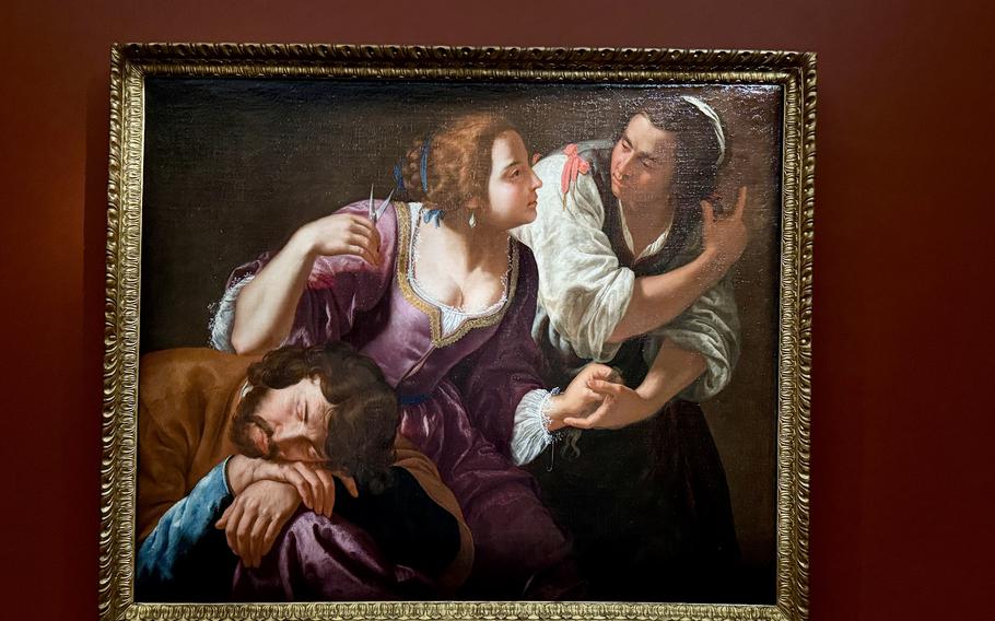 A painting, “Samson and Delilah,” on display at a Naples, Italy museum.