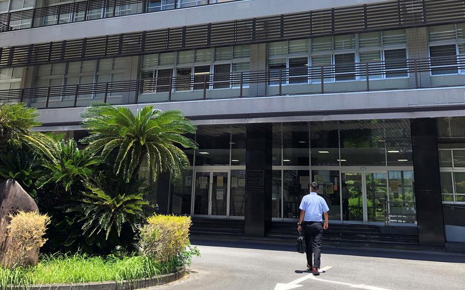 The Naha District Court building in Naha, Okinawa, is seen on Wednesday, July 20, 2022.