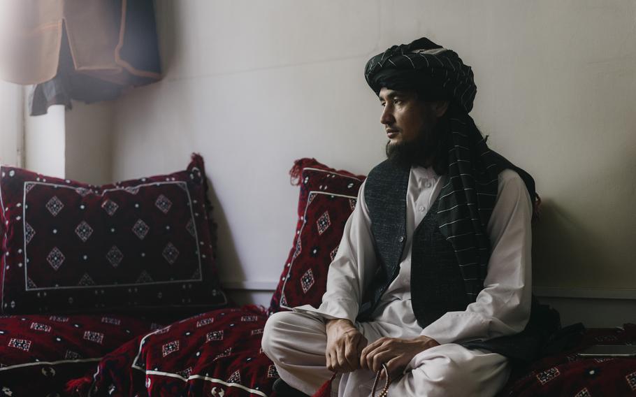 Maulavi Mahdi, a Shiite cleric from the Hazara ethnic group and the Taliban’s intelligence chief for Bamian province, poses for a portrait in Kabul on Oct. 12, 2021.