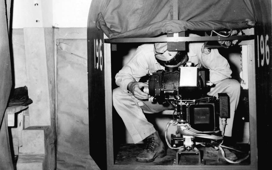 This undated photo shows a training device for A-26 Invader bombardiers assigned to the 3rd Bomb Group, which was stationed at Yokota Air Base, Japan, between 1945 and 1950.